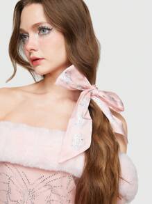 ROMWE Kawaii Mujer 1 pieza Banda de pelo con patrón de gato - Rosa - Ver 1