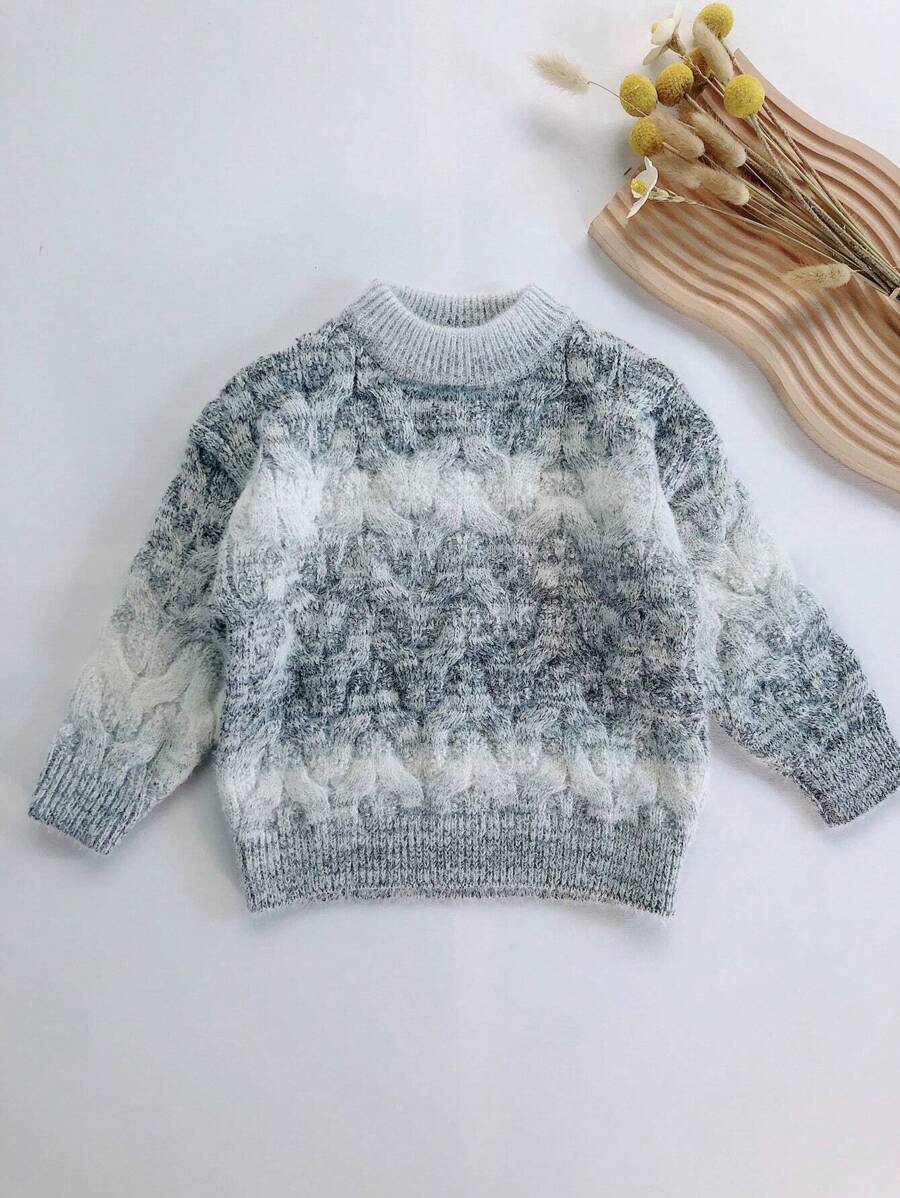 Young Boy Space Dye Mock Neck Sweater