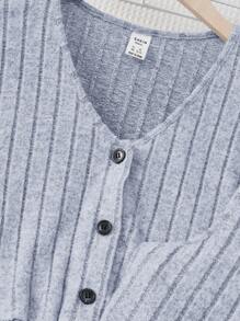 SHEIN Leap Crew Teen Girl Button Front Jacket & Tank Dress - Baby Blue - View 4