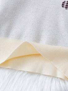 男小童格紋&熊圖案條紋飾邊套頭毛衣 - 彩色 - 查看 6