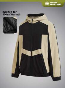In My Nature Colorblock Zip Up Hooded Jacket - Black - View 8