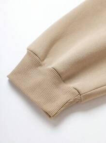 INAWLY Plus Letter Graphic Thermal Lined Sweatshirt, For Winter Graduation,Back To School,Graduation,Teacher For Women,Back To School Pullover Fall Autumn - Khaki - View 4