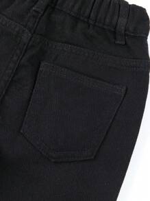 SHEIN Young Boy Cobweb Print Jeans