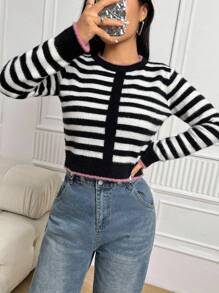 Lunelith SHEIN Lunessa Pull Court À Rayures