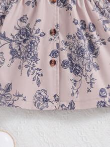 女嬰印花連帽風衣外套 - 彩色 - 查看 4