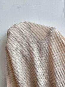 SHEIN Unity Guipure Lace Insert Drop Shoulder Tee - Apricot - View 7