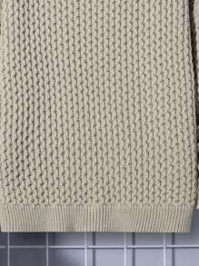 SHEIN Tween Boy Solid Drop Shoulder Sweater - Mint Green - View 5