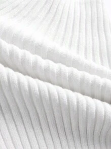 Flirla Plus Solid Bandana Hem Tube Knit Top - White - View 4