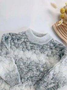 Young Boy Space Dye Mock Neck Sweater