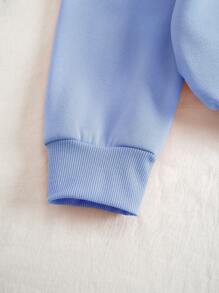 INAWLY 女士休闲鹅印花圆领长袖卫衣 - 淺藍色 - 查看 3