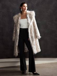 MOTF PREMIUM FLARED SATIN WAIST SUIT PANTS - Black - View 9