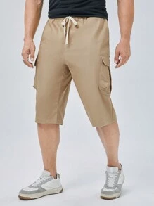 GENTILAND Men Plus Flap Pocket Side Cargo Pants - Khaki - View 3