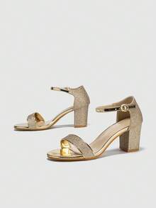 Sandalias De Tacón Alto Para Mujer - Dorado - Ver 5