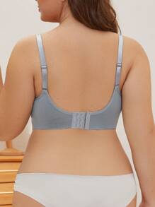 Women's Plus Size Casual Comfy Knitted Fabric Plain Bra With Slight Stretch - Multicolor - View 2