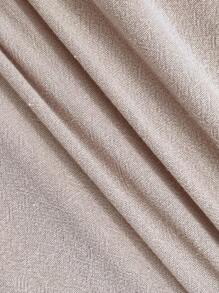 SHEIN LUNE Chất rắn Cuộn lên tay áo Viền không đối xứng Áo sơ mi - Màu Khaki - Xem 7