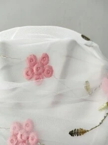 SHEIN Unity Top cu tiv curbat cu mânecă lanternă cu broderie florală