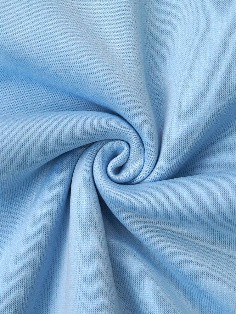 SHEIN Unity Sudadera con estampado de letra con forro térmico - Azul - Ver 5