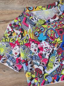 Swim EVENT Figure Allover Print Tie Side Bikini Set, For Summer Beach Vacation - Multicolor - View 4