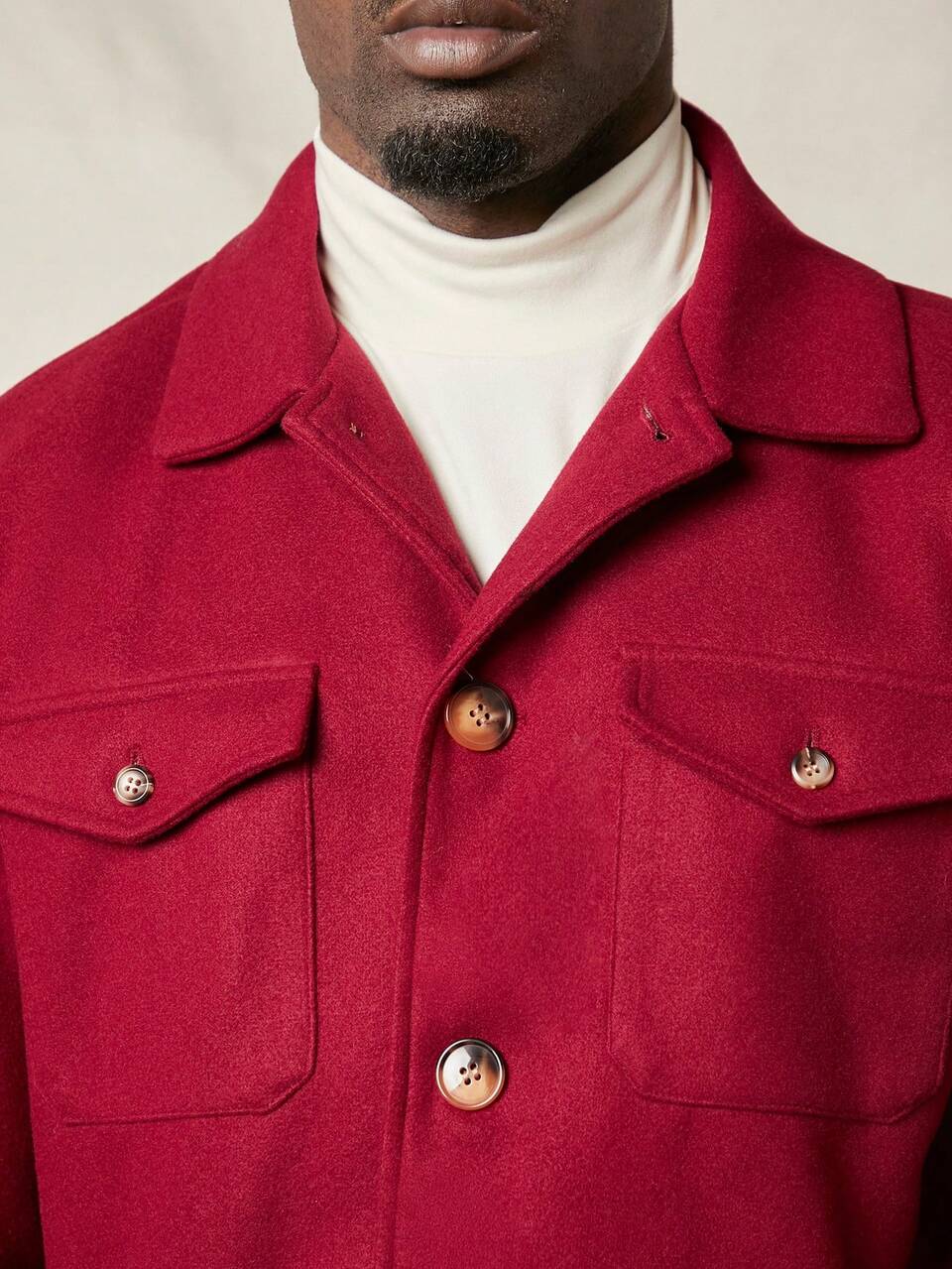 Men's Flap Pocket Button Front Oversized Overcoat, For Fall Winter