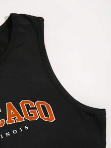 SHEIN Unity Top tank con estampado de letra - Negro - Ver 4