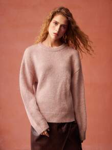 MOTF PREMIUM 亮片針織圓領毛衣 - 藕粉色 - 查看 9