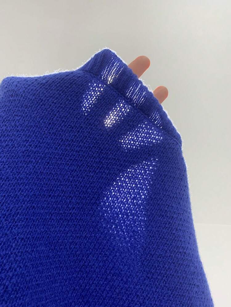 Bell Pattern Drop Shoulder Knit Pullover Fall Winter Sweater