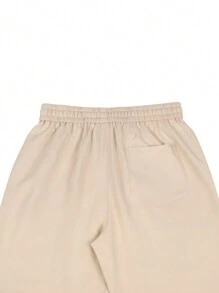 Manfinity 男士寬鬆戰術褲,帶有翻蓋口袋和側邊口袋 - 米色 - 查看 5