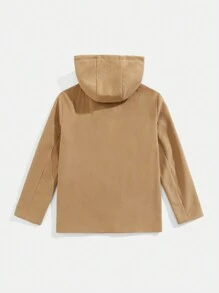 Manfinity Hypemode Nam Túi có nắp Dây rút áo có mũ Áo khoác - Màu Khaki - Xem 2