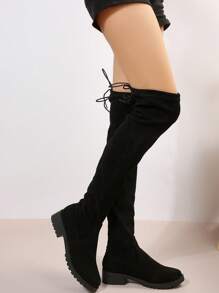 Femme Plat Aux Genoux Bottes , Chevalier Bottes , Cuissardes