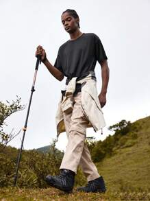 In My Nature Men Letter Graphic Outdoor Tee - Black - View 4