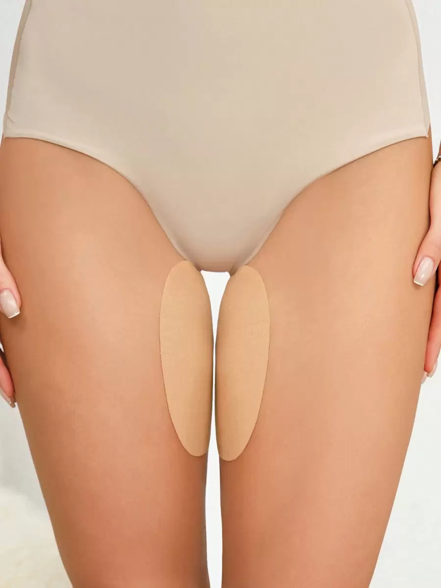 大碼4入組素色內大腿耐磨貼布 - 杏色 - 查看 1