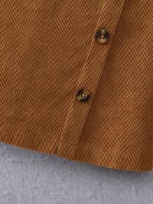 Young Girl Mock Neck Tee & Button Front Overall Dress