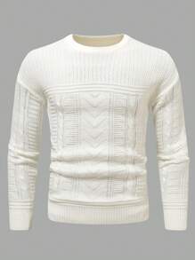 Manfinity Homme Men Solid Drop Shoulder Sweater - Beige - View 1