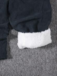 SHEIN Young Boy Button Front Thermal Pants - Green - View 7