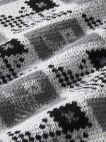 Manfinity Hypemode Nam Họa tiết Hình học Giường đôi In áo có mũ Áo len - Nhiều màu - Xem 7