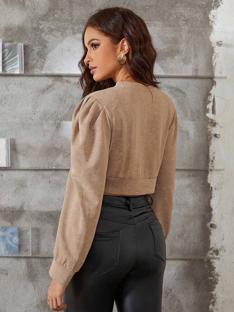 Cut Out Front Crop Sweatshirt