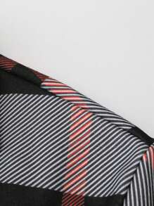 Extended Sizes Men Plus Plaid Print Flap Pocket Overcoat - Multicolor - View 3