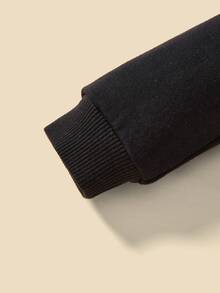 SHEIN Đứa bé gái Kim sa Kỳ lân in Tay Raglan Áo nỉ - màu đen - Xem 3