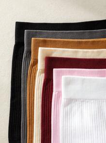 Snug Zone 7pack Solid Ribbed Knit Boyshorts - Multicolor - View 4