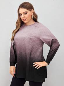 Mulvari Plus Ombre Raglan Sleeve Tee - Multicolor - View 5