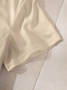 INAWLY 花卉和字母圖案T恤 - 杏色 - 查看 5