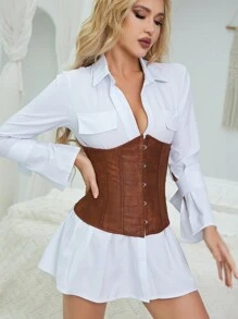 Women's Plain Shapewear Set For Halloween - Brown - View 5