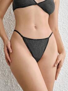 Ocili Tanga con cinta con letra - Negro - Ver 5