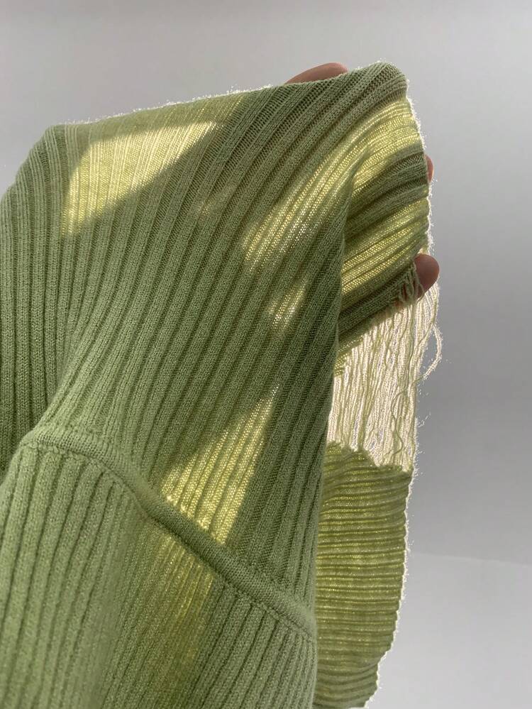 Off Shoulder Ripped Knit Pullover Fall Winter Sweater