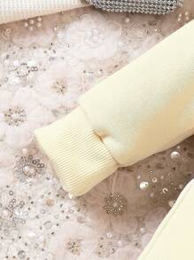 Baby Girl Letter Graphic Cami Top & Sweatpants & Hoodie - Apricot - View 6