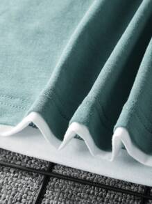 Teen Boy Slogan Graphic Contrast Binding Tee - Mint Green - View 6