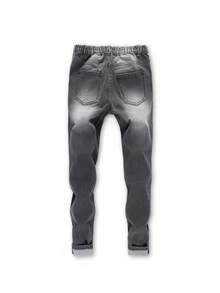 適合青少年男孩的貓鬚刷洗牛仔褲 - 黑色 - 查看 2