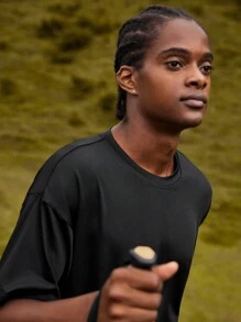 In My Nature Men Letter Graphic Outdoor Tee - Black - View 6