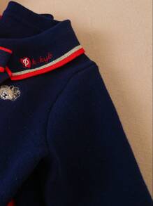 女童（大）毛衣洋裝 - 藏蓝色 - 查看 4