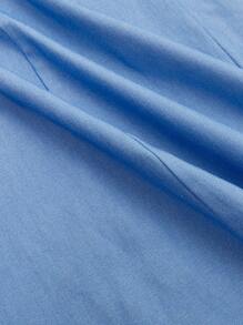 SHEIN MOD 素色大圓領背心洋裝 - 淺藍色 - 查看 4